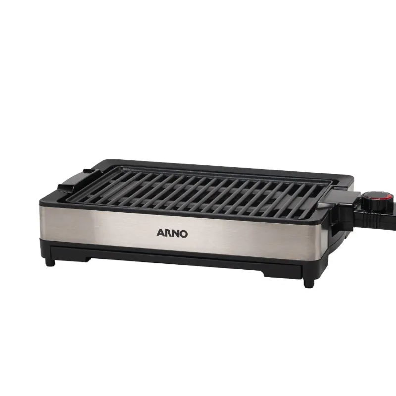 Churrasqueira Elétrica Arno Mais Sabor, Pouca Fumaça, Inox e Preta GPRA 127V