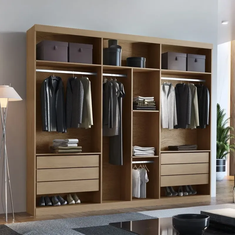 Closet Casal Maya 6 Gavetas 7 Prateleiras MDF Rufato Imbuia