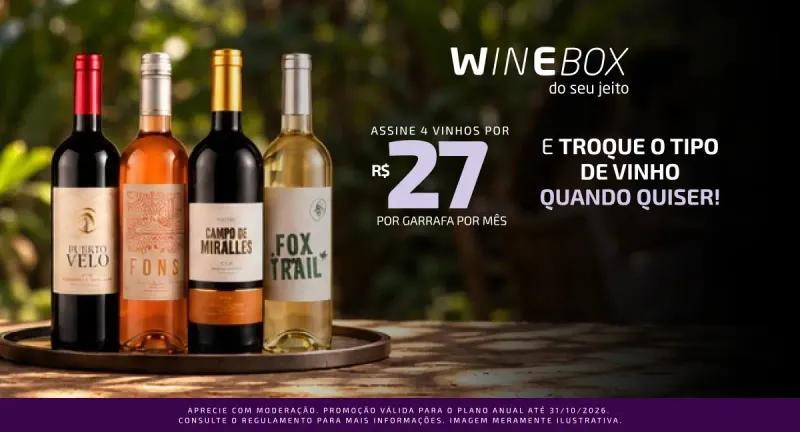 Clube Wine - 2 Vinhos por R$29 por mês