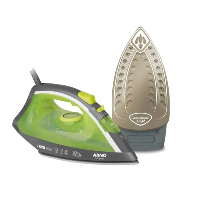 Ferro a Vapor Ecogliss com Base Cerâmica e Modo Economia de Energia, 1740W, Verde, FEC1 220V