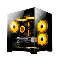 Gabinete Gamer Duex Aquario, Mid-Tower, Lateral E Frontal De Vidro, Preto, Sem Fan - Dxga275bk
