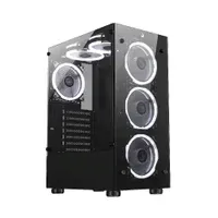 Gabinete Gamer Rise Mode Glass 06x, Mid Tower, Atx, Lateral Em Vidro Fumê E Frontal Em Vidro Temperado, Sem Fans, Preto - Rm-Ca-06x-Fb