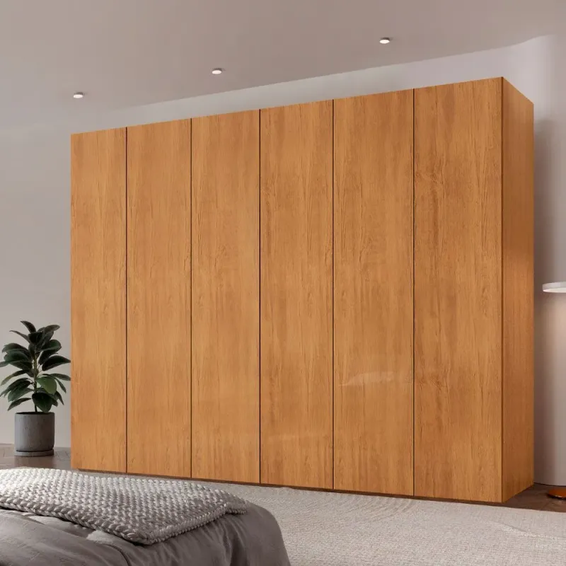 Guarda Roupa Casal Coliseu MDF 6 Pts 6 Gvts Moderna Mobília Naturalle