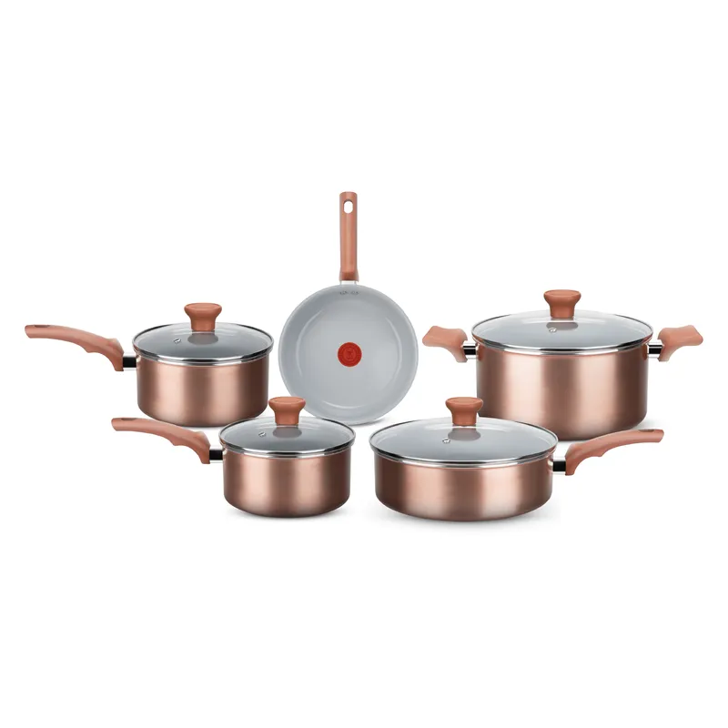 Jogo de Panelas Rochedo Ceramic Rose Gold 5 peças