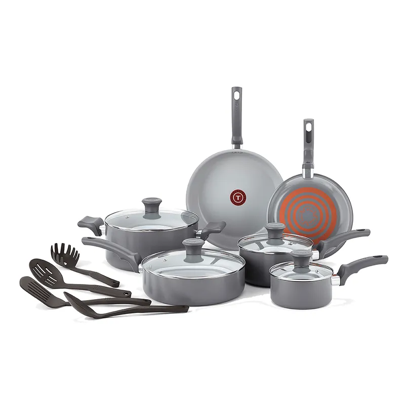 Jogo de Panelas Tefal Recycled Ceramic Cinza 10 Peças