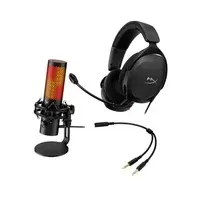 Kit Streamer HyperX QuadCast + Cloud Stinger 2 Preto com 10% OFF usando o cupom