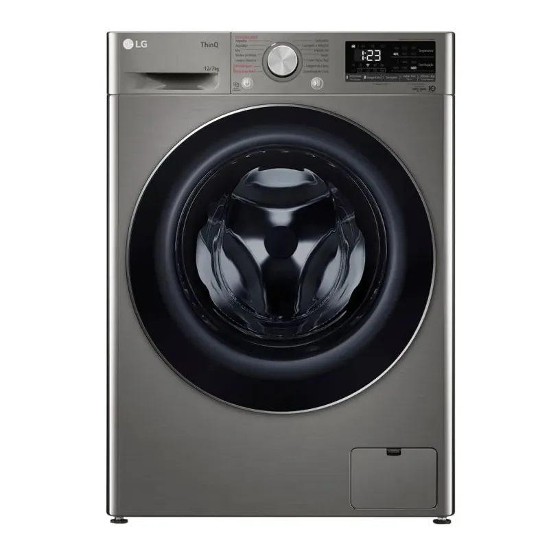 Lava e Seca LG 12Kg Smart com Inteligência Artificial AIDD Inox VC4 CV5012PC4 - 127 Volts