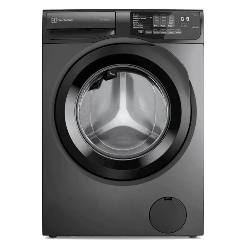 Lavadora de Roupas Electrolux 12kg Cinza Ônix Inverter com Água Quente e Lavagem Inteligente LFC12
