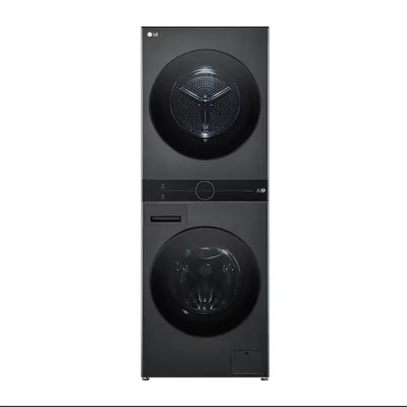LAVADORA E SECADORA LG WASHTOWER 14KG COM IA EM AÇO INOX BLACK 127V WK14BS6