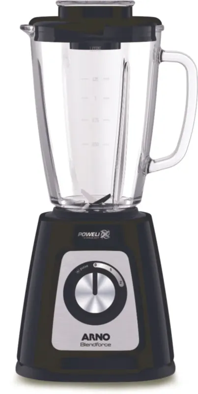 Liquidificador Arno Blendforce Preto 700W Limpa Fácil com Lâminas Removíveis e Jarra de Vidro LN91 127v