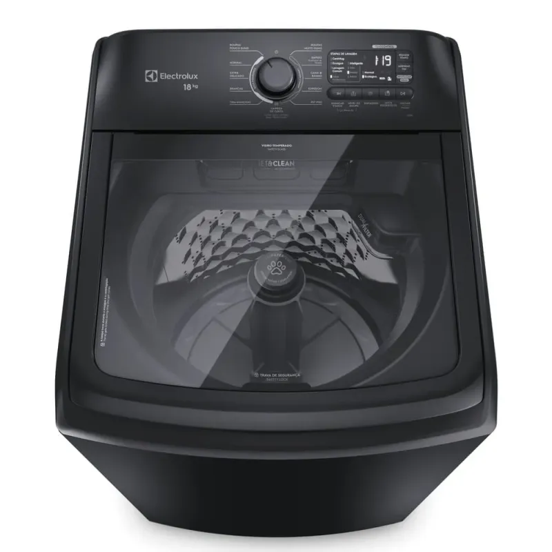 Máquina de Lavar Electrolux 18Kg Preta Expert Tripla Filtragem e Jatos Poderosos (LEB18)