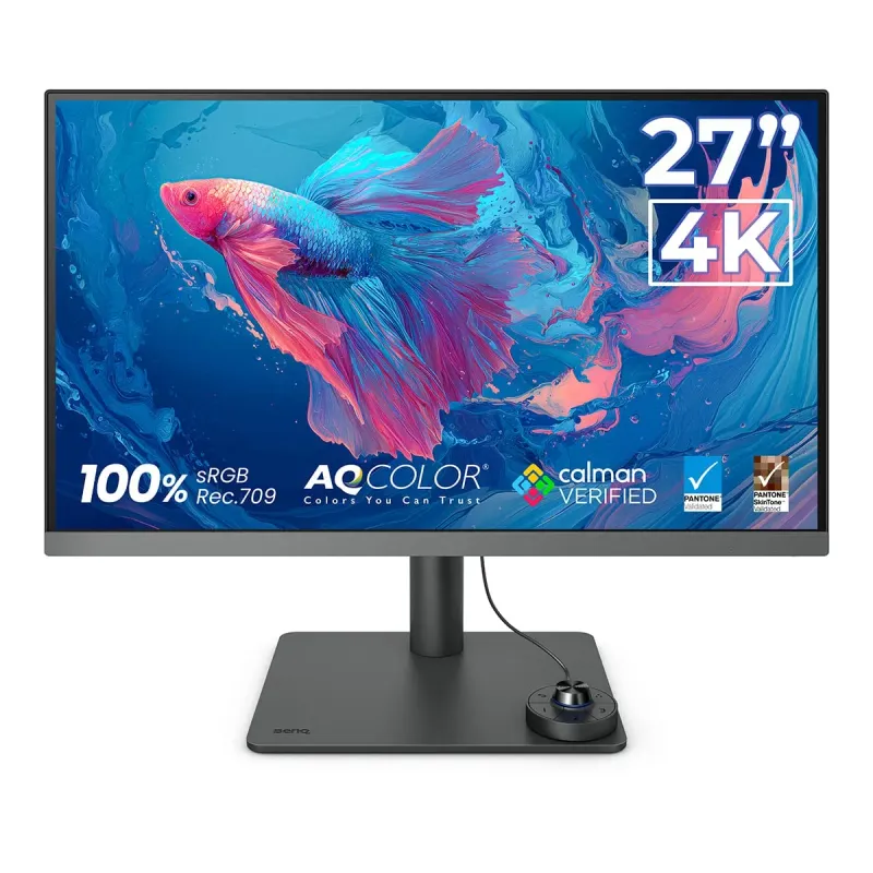 Monitor BenQ PD2706U 27” 4K UHD para Profissionais Criativos, IPS, USB-C 90W, 95% P3, HDR10, DisplayHDR 400 PD2706U