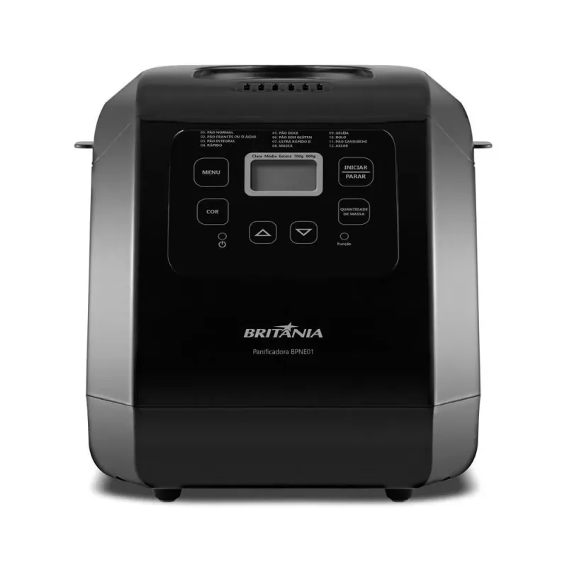 Panificadora Britânia BPNE01 12 Programas Forma Antiaderente Timer 3L 550W