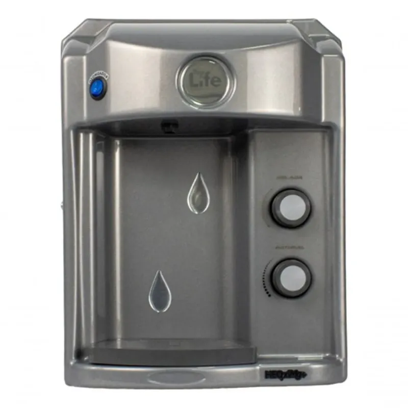 Purificador de Água Alcalina Ionizada com Ozônio e Magnésio Parede Top Life He Oxi mg+ Natural e Gelada Preto 110V