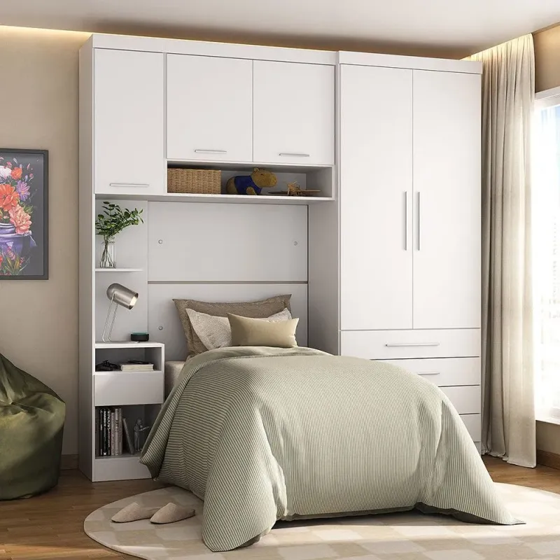 Quarto 5 Portas 5 Gavetas Cab St Alpes Master Luciane Móveis Branco PF Branco PF