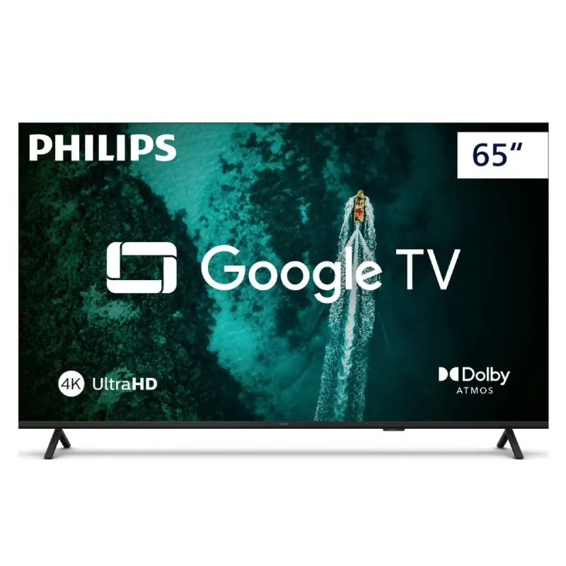 Smart TV 65" 4K Philips 65PUG7419/78 Google TV Comando de Voz Dolby Atmos