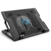Suporte Para Notebook De 9 A 17 Polegadas Multi, Com Cooler 12cm, Com Led E Usb, Preto - Ac166