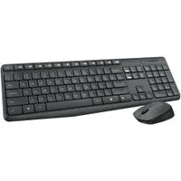 Teclado E Mouse Sem Fio Logitech Mk235, Layout Abnt2, Usb, Preto E Cinza - 920-007903