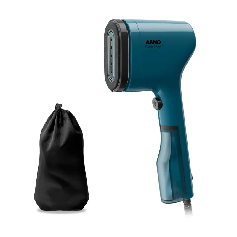 Vaporizador de Roupas Arno Pure Pop Azul, Higieniza e Desodoriza, 1100W, Aquece em 15s, Portátil, HS20