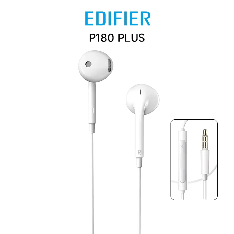 Edifier P180 Plus - Fone com fio, microfone e controle AUX