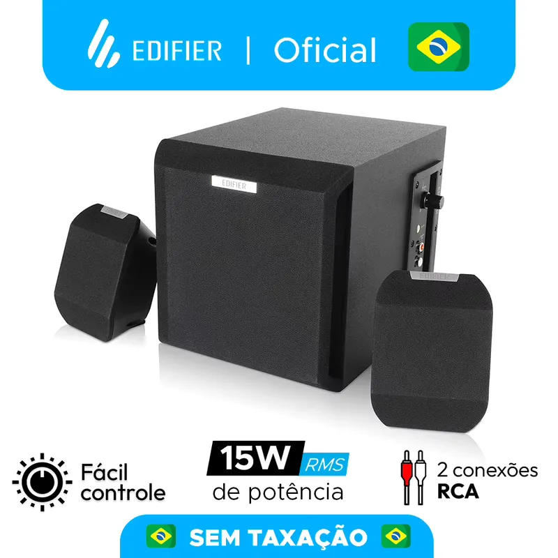 Edifier X100B - Caixa de Som com Subwoofer 15W Bivolt