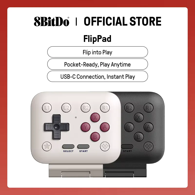 8bitdo FlipPad – Controlador USB‑C para iPhone e Android