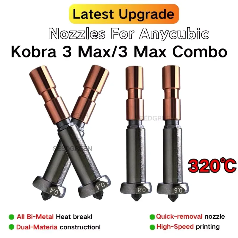 ANYCUBIC Bico de Aquecimento Rápido para Kobra 3 Max 0.4/0.6/0.8mm