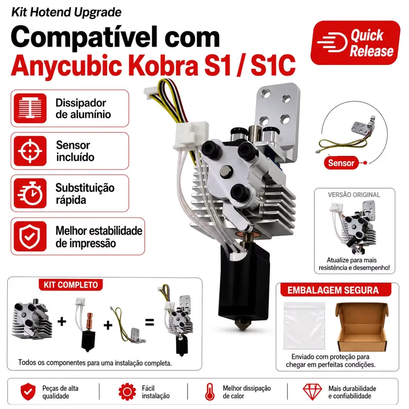 ANYCUBIC Kit Hotend de Liberação Rápida para Kobra S1/S1C