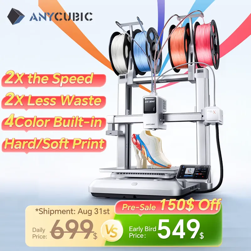 ANYCUBIC Kobra X Impressora 3D Multicolorida 600mm/s