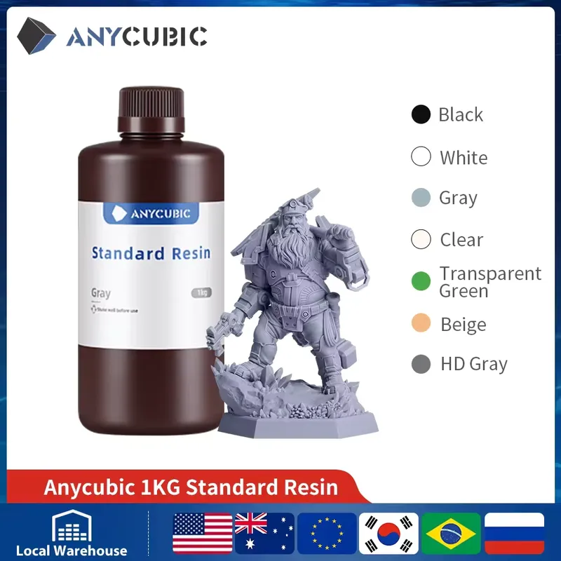 ANYCUBIC Resina UV 405nm padrão para impressora 3D LCD