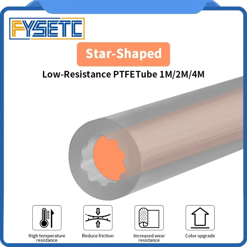 ANYCUBIC Tubo PTFE 4mm OD em Forma de Estrela – Alta Temperatura