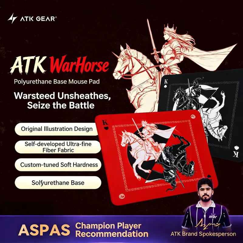 ATK Mouse Pad Gamer Warhorse 4mm – Tecido de Fibra para Esports