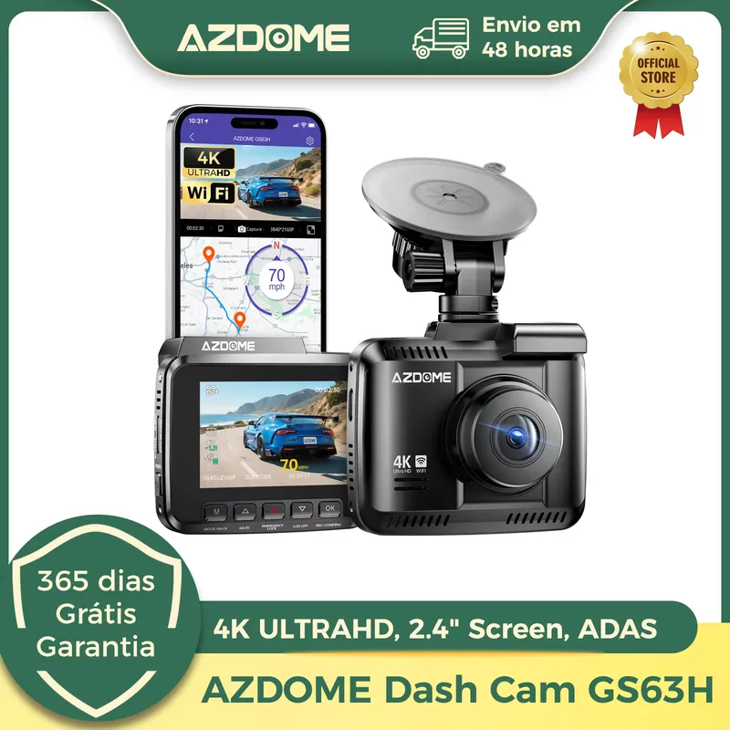 AZDOME GS63H Câmera Veicular 4K GPS WiFi