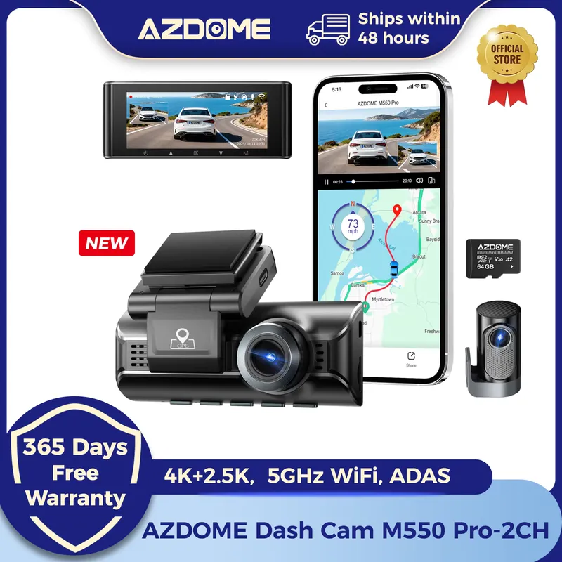 AZDOME M550 Pro Câmera Veicular 4K+2.5K Dual