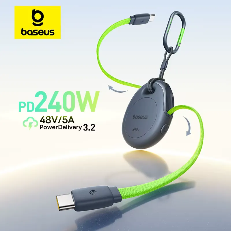 Baseus Cabo Retrátil USB-C 240W com Carregamento Rápido