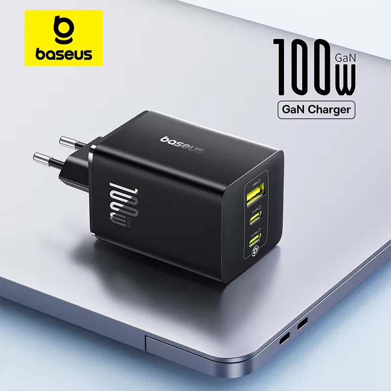 Baseus Carregador 100W GaN USB-C Rápido QC PD