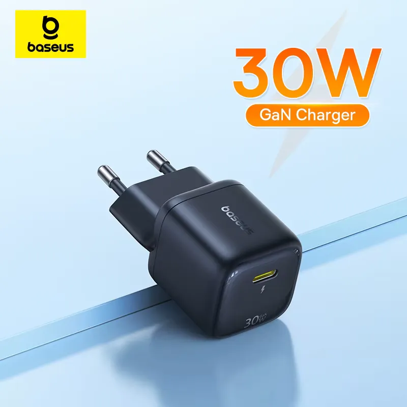 Baseus Carregador 30W GaN PD – Compatível com iPhone 12‑17, USB‑C