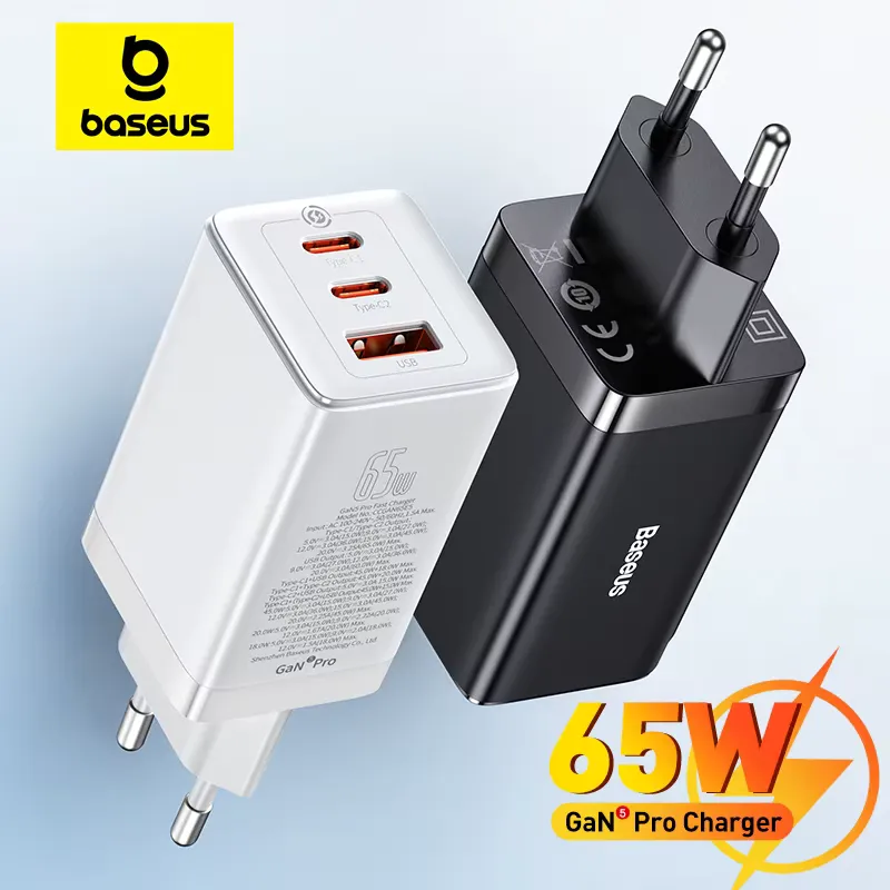 Baseus Carregador Rápido 65W USB-C PD/QC para iPhone