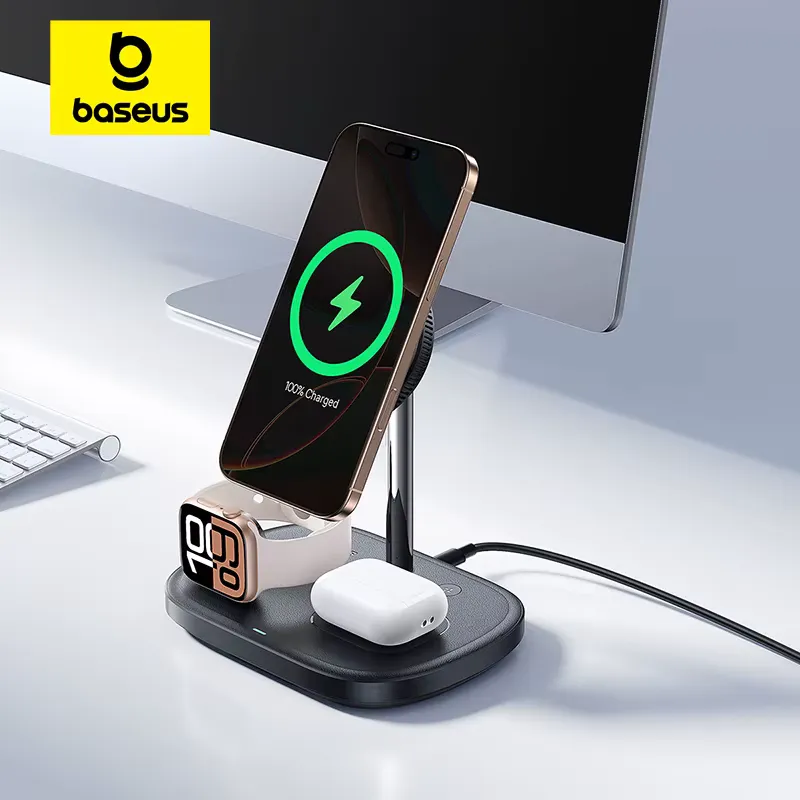 Baseus Carregador Sem Fio 3 em 1 22.5W Qi2 iPhone