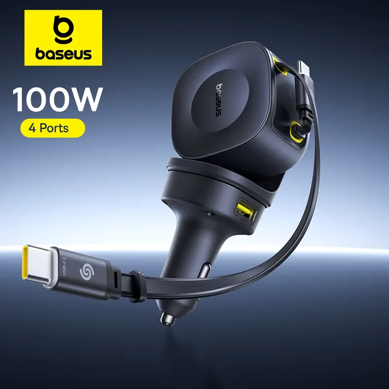 Baseus Carregador Veicular 100W com 4 Portas USB-C PD