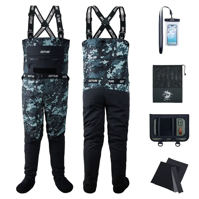 Goture Botas de Pesca Impermeáveis 5 Camadas Respiráveis