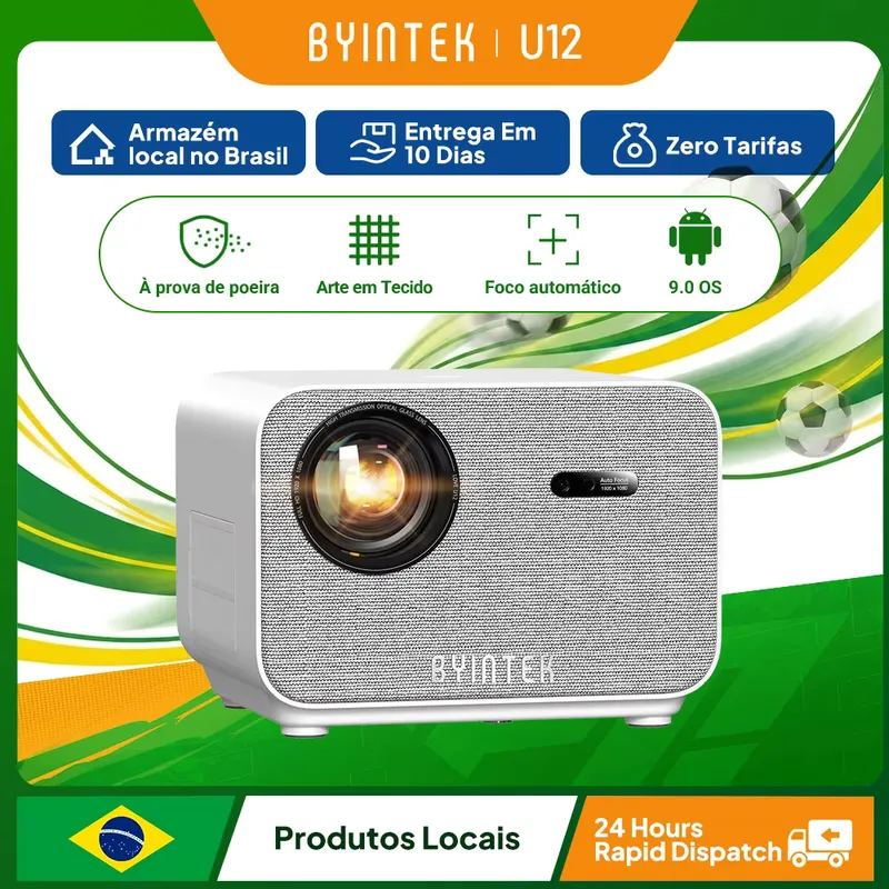 Byintek Love U12 Projetor Full HD 1080P com Foco Automático