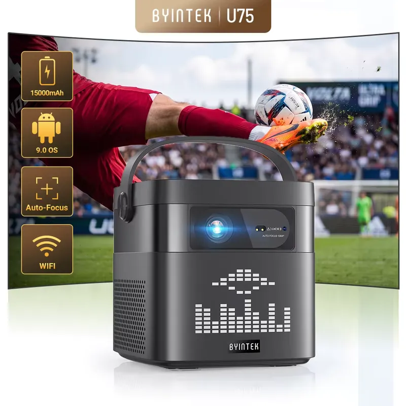 Byintek U75 Projetor Portátil 4K WiFi com Bateria 15000mAh