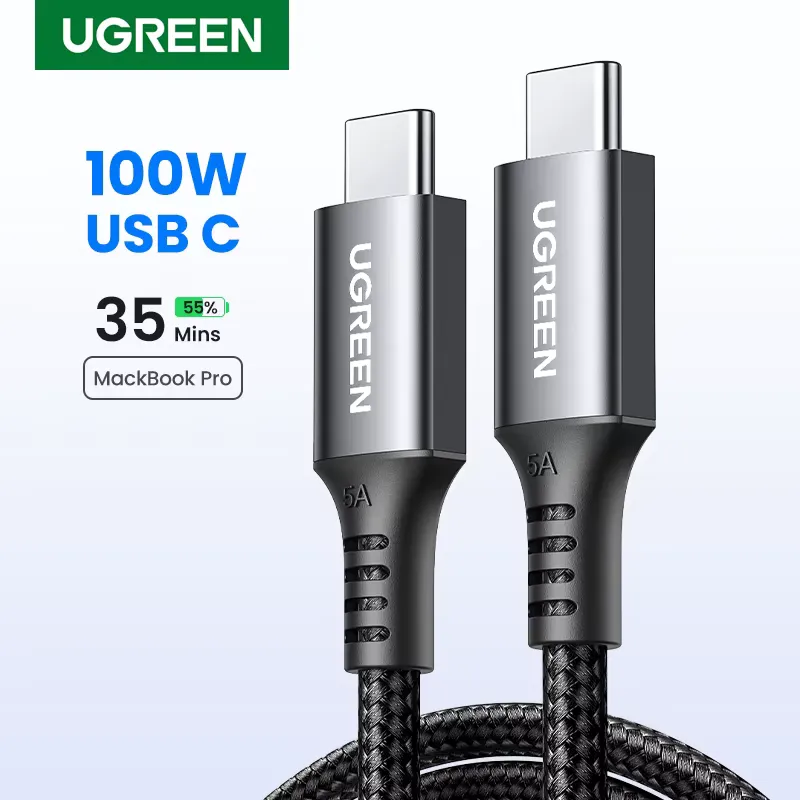 Ugreen Cabo USB-C 100W Carregamento Rápido 5A