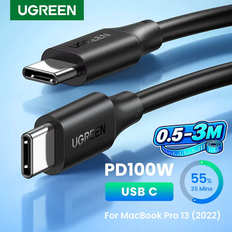 Ugreen Cabo USB-C PD 100W Carregamento Rápido 5A