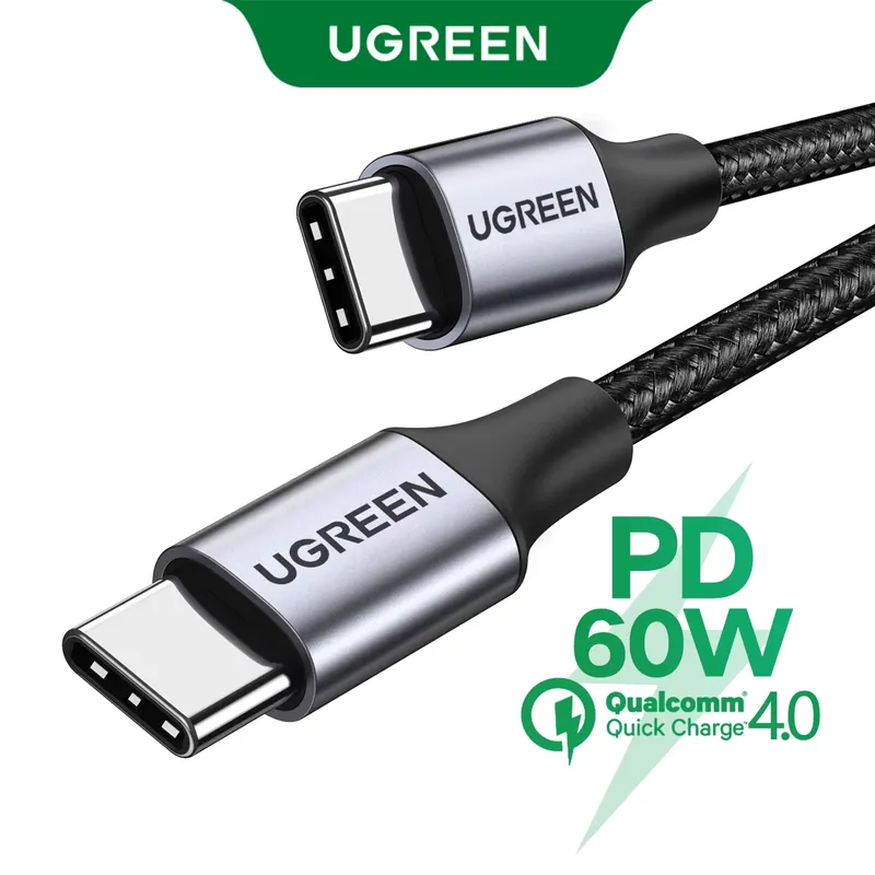 Ugreen Cabo USB-C PD 60W - Carregamento Rápido