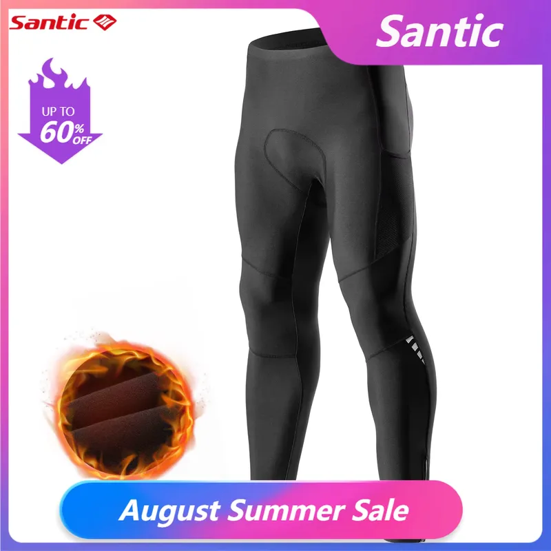 Santic Calça Ciclismo Inverno Masculina à Prova de Vento