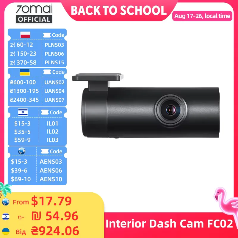 70mai FC02 Câmera Interna para Dashcam