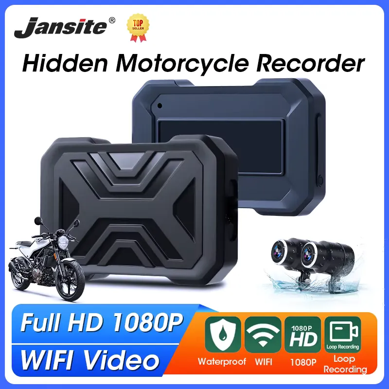 Jansite Câmera Moto DVR Dual 1080p Frente e Traseira