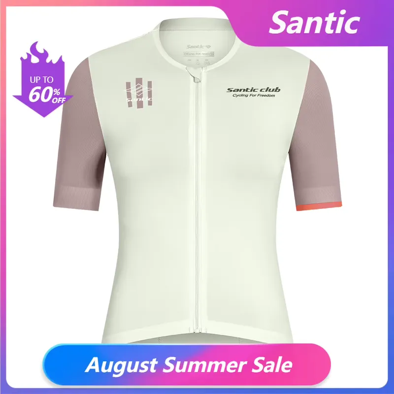 Santic Camisa Ciclismo Feminina UPF50+ Manga Curta